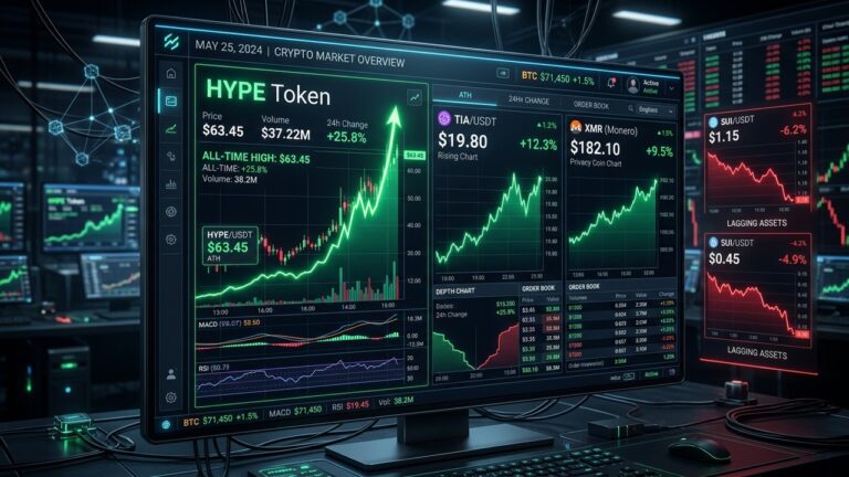 Crypto Market Leaders: HYPE Dominates as Altcoins Diverge on May 25