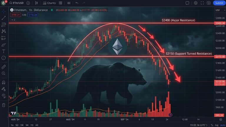 Ethereum Bearish Rounded Top: Will ETH Price Crash?