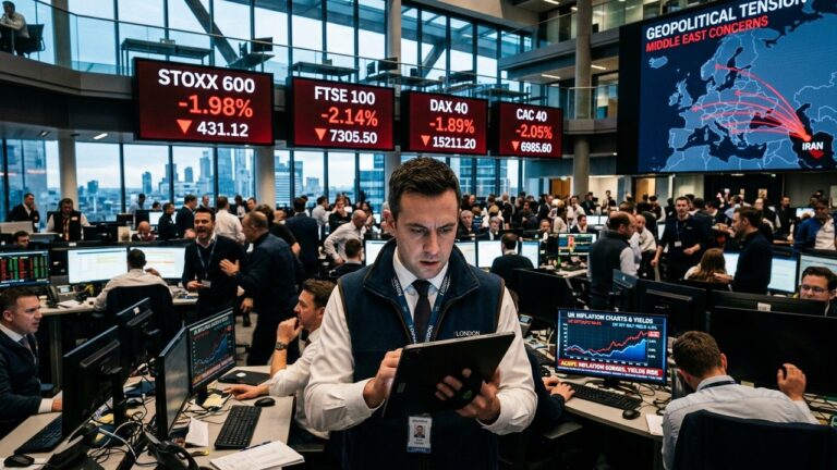 European Stocks Open Lower: UK Inflation, Bond Yields and Iran Tensions in Focus
