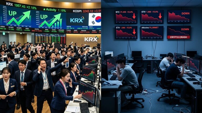South Korea Crypto Trading Volume Crashes to One-Tenth of Stock Market