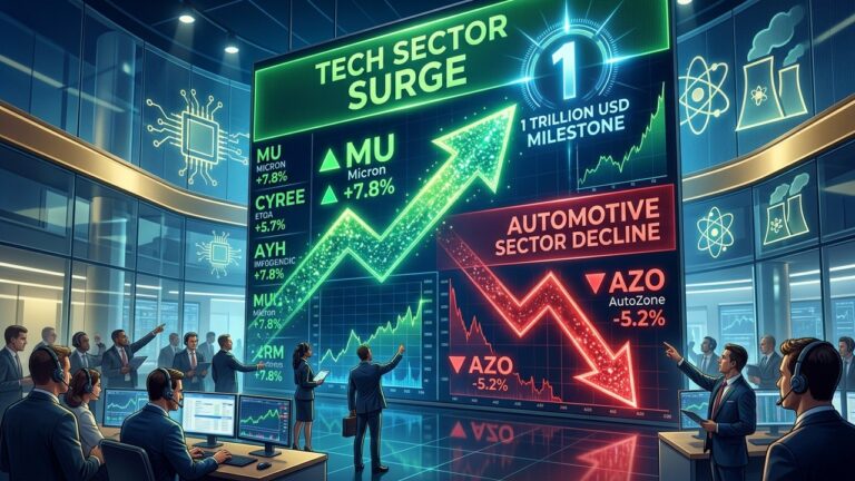 Stocks Making Biggest Midday Moves: Micron Hits $1 Trillion Mark