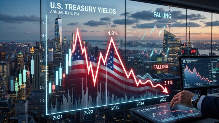 Treasury Yields Fall as Bond Market Volatility Eases
