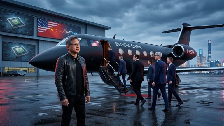 Trump China Trip: Why Nvidia CEO Jensen Huang Was Left Out- Expand article with US-China tech war context, Nvidia’s AI role, stock impacts, and hypothetical scenarios.