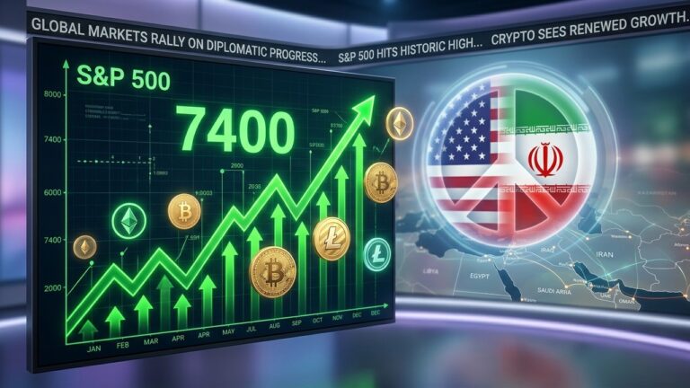 US Iran Ceasefire Extension Drives S&P 500 to 7400 Record and Crypto Rebound