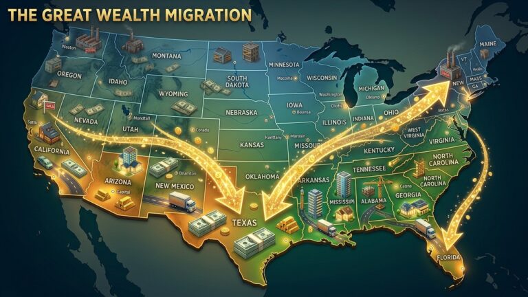 Where Wealth Is Moving In America: Sun Belt Gains Billions