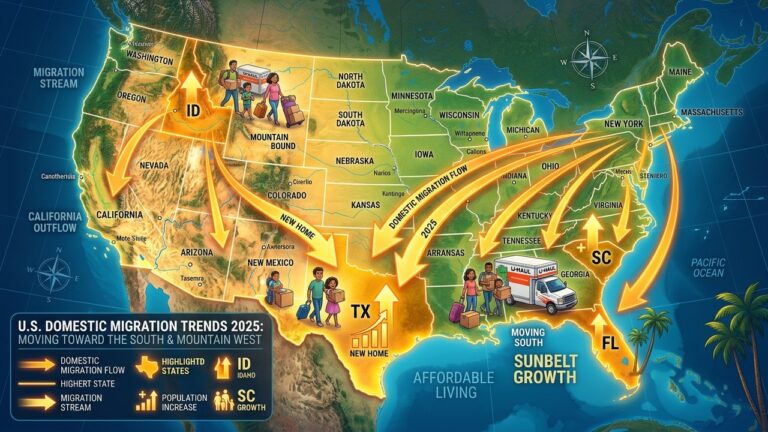 Which US States Gained The Most Residents In 2025