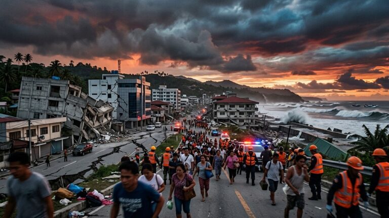 7.8 Magnitude Earthquake Strikes Philippines Causing Collapses and Tsunami Warnings