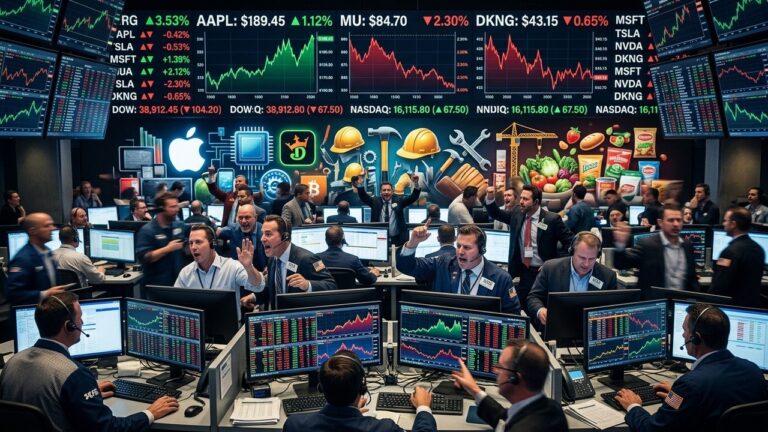 Biggest Stock Movers Midday: Apple, Micron, DraftKings Lead Market Action