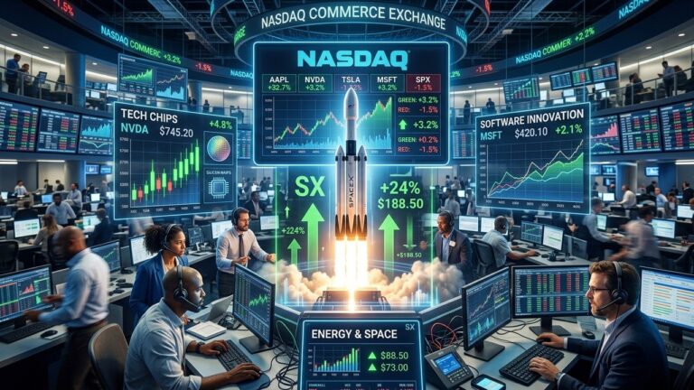 Biggest Stock Movers Midday: SpaceX Soars in Debut and Tech Giants Shift