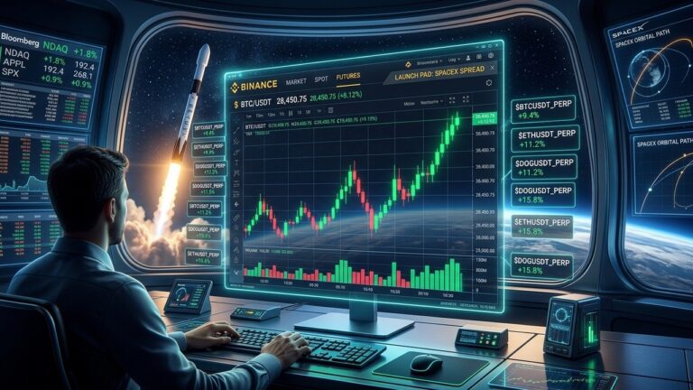 Binance SpaceX Perpetual Futures Surge Behind Bitcoin