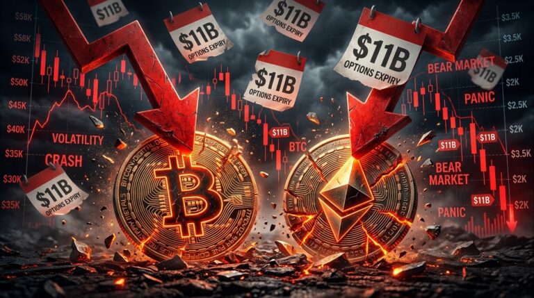 Bitcoin and Ethereum Face Massive $11B Options Expiry in Deepening Selloff