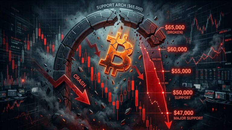 Bitcoin Breakdown Confirmed: Rounding Top Risks Sharp Drop Below $50K