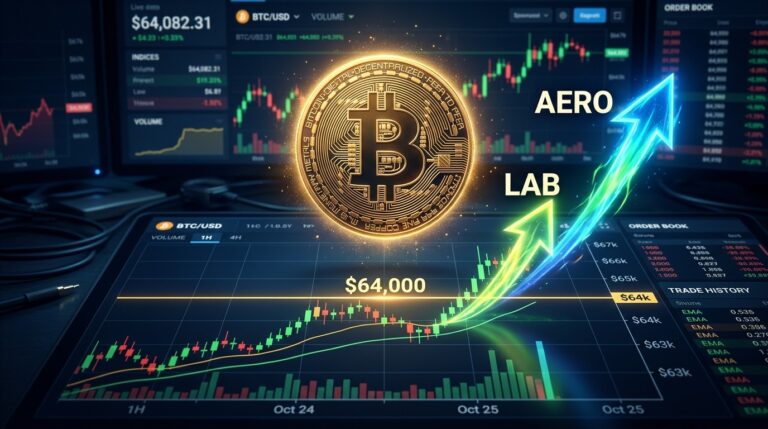Bitcoin Holds $64K as LAB and AERO Surge in Altcoin Gains
