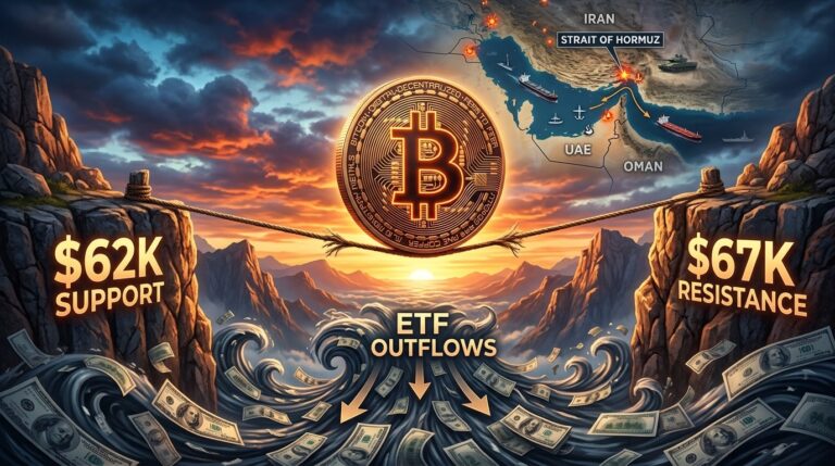 Bitcoin Holds Steady Near $64K Amid ETF Outflows and Hormuz Risks