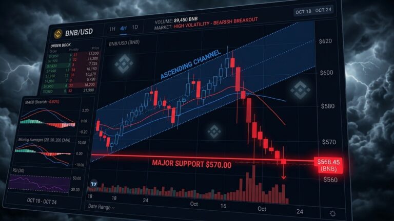 BNB Price Tests Critical Support as Bearish Signals Mount