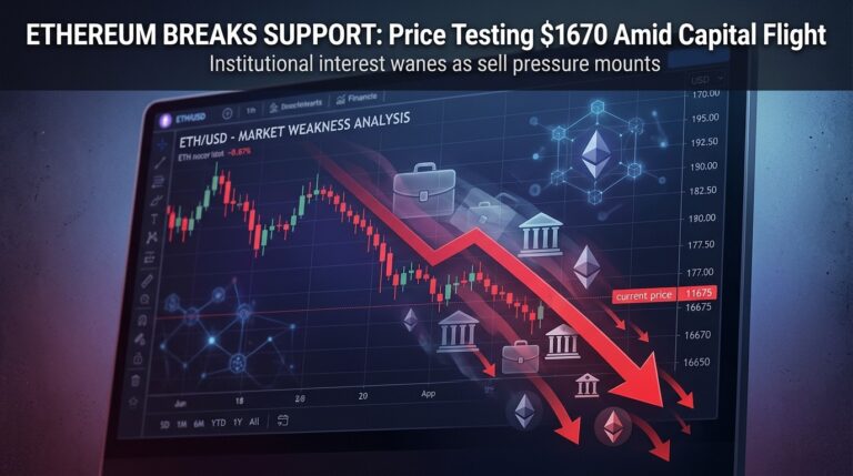 Ethereum Price Weakens Near $1670 as ETF Outflows Hit Hard
