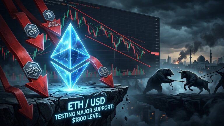 Ethereum Tests $1,800 Support as ETF Outflows Grow: Can Bulls Hold?