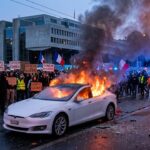 G7 Protests Escalate in Geneva: Tesla Torched Amid Summit Tensions