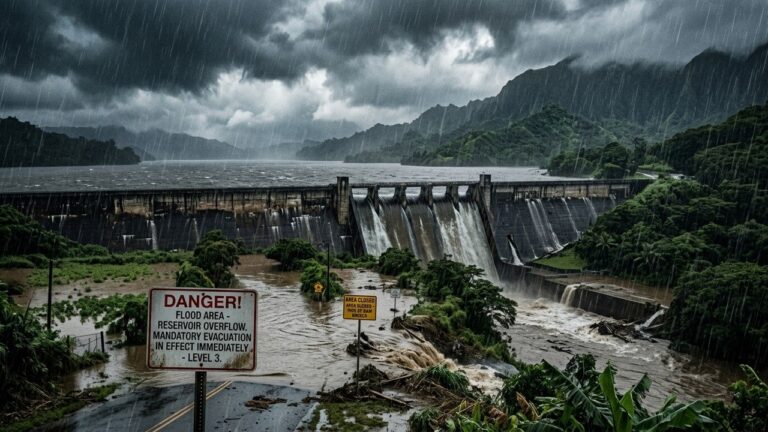 Hawaii Evacuation Alert: 5500Writing the article contentSelecting the News category and writing the article+ Residents Flee Dodgy 120 Year Old Dam