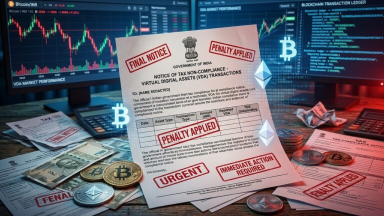 India Crypto Tax Crackdown: 44000 Notices Reveal $104 Million Hidden Income