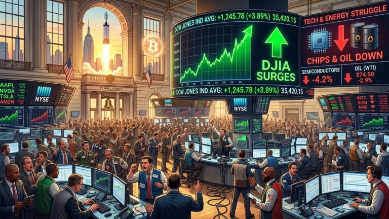 Market Update: Dow Hits Record High as Chip Stocks Slide