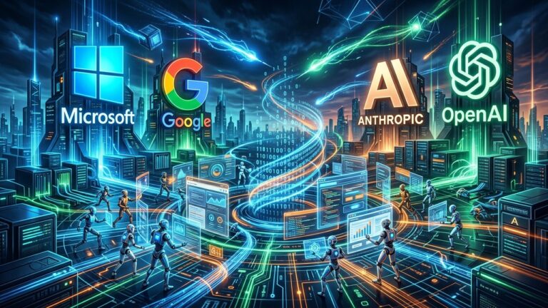 Microsoft Google Challenge AI Coding LeadersPlanning the article structure Anthropic OpenAI