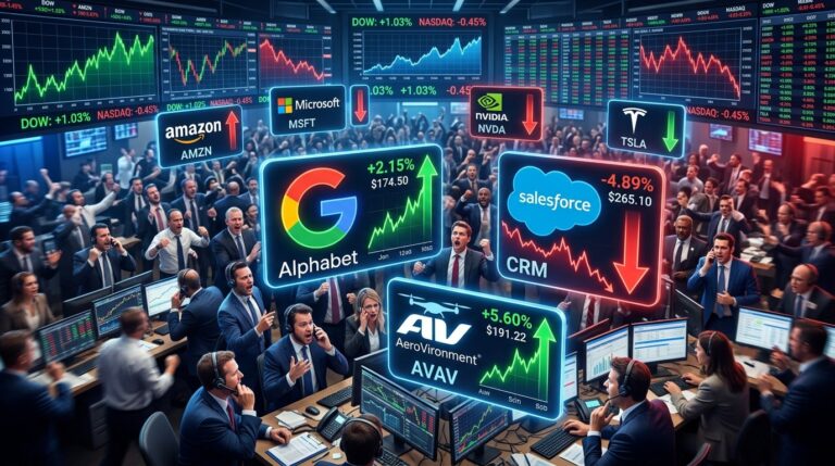 Midday Stock Movers Shake Up Markets: Alphabet, AeroVironment, Salesforce in Focus