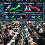 Midday Stock Moves: SpaceX Surges Post-IPO, Huntsman Drops on Merger