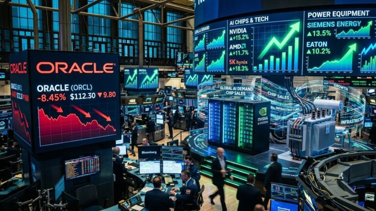 Oracle Shares Drop on Earnings But AI Demand Fuels Chip and Power Stocks
