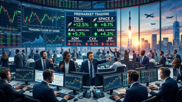 Premarket Movers Today: SpaceX Climbs Higher, Airlines Surge on Fuel Relief