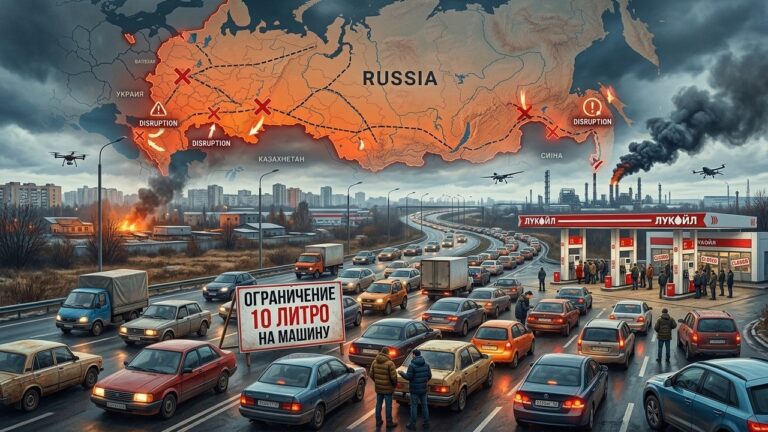 Russia Fuel Crisis Deepens With Rationing and Refinery Attacks