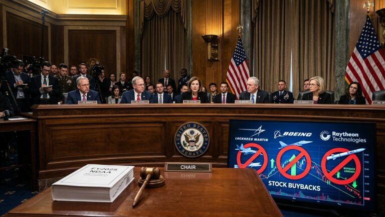 Senate Panel Approves Major Curbs on Defense Contractors Stock Buybacks