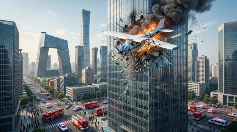 Small Plane Hits Beijing Tower: Accident or Hidden Message?