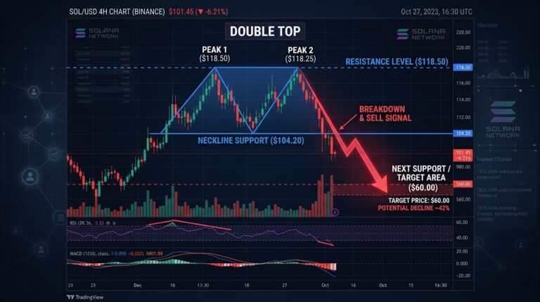 Solana Price Forms Bearish Double Top: Could It Drop to $60?
