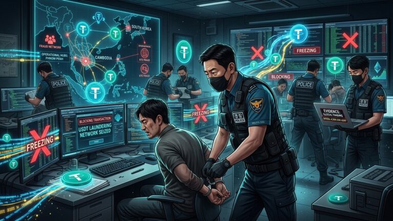 South Korea Arrests 23 in Major USDT Laundering Operation Tied to Cambodian Fraud