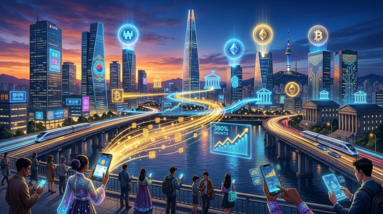 South Korea Crypto Remittances Surge 380% Beating Banks in Three Years