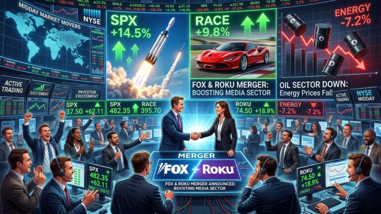 Stocks Making Biggest Midday Moves: SpaceX Surges, Roku Deal Shakes Up Market