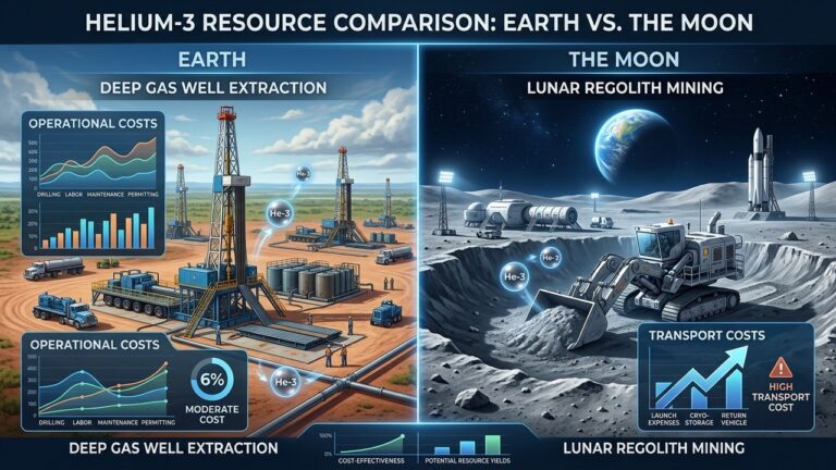 The Cost of Helium-3: Earth Sources vs Lunar Mining
