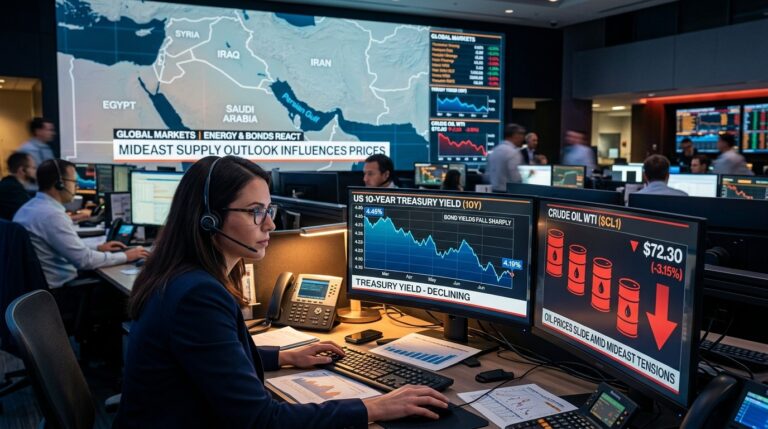 Treasury Yields Edge Lower as Energy Prices Slide Amid Inflation Watch