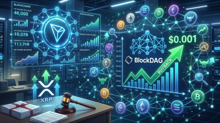 Tron Revenue Hits $604M as XRP Eyes CLARITY Act and BlockDAG Launches $0.001 Buyback