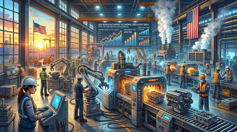 US Manufacturing Surges to 49-Month High With Cooling Input Costs