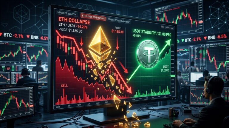 USDT Briefly Flips Ethereum by FDV Amid ETH Price Slump
