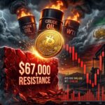 Bitcoin Rejected at $67K as US-Iran Tensions Push Oil Higher