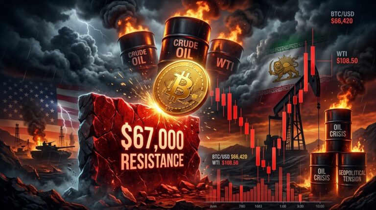 Bitcoin Rejected at $67K as US-Iran Tensions Push Oil Higher