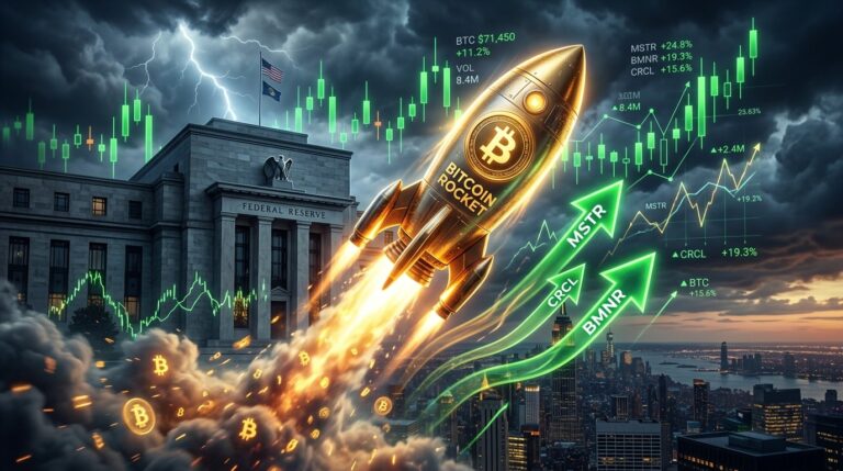 Bitcoin Surge Lifts CRCL BMNR MSTR Stocks Before Fed Showdown