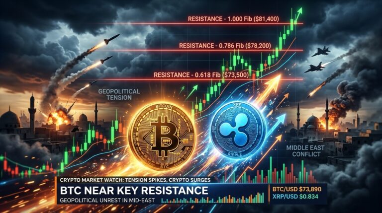 Bitcoin XRP Rally Tests Key Resistance Amid Iran Amazon Strike Claims