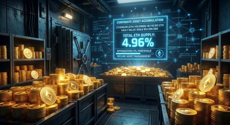 Bitmine Acquires Another $70M in ETH Pushing Treasury Near 5% of Supply