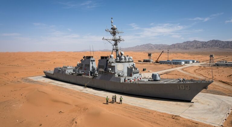 China Builds Full Scale US Destroyer Replica In Remote Desert