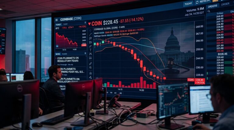 Coinbase Stock Drops 4% as CLARITY Act Passage Odds Fall to 37%