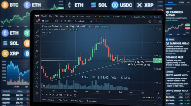 Coinbase Stock Holds $163 Support Before Critical Q2 Earnings
